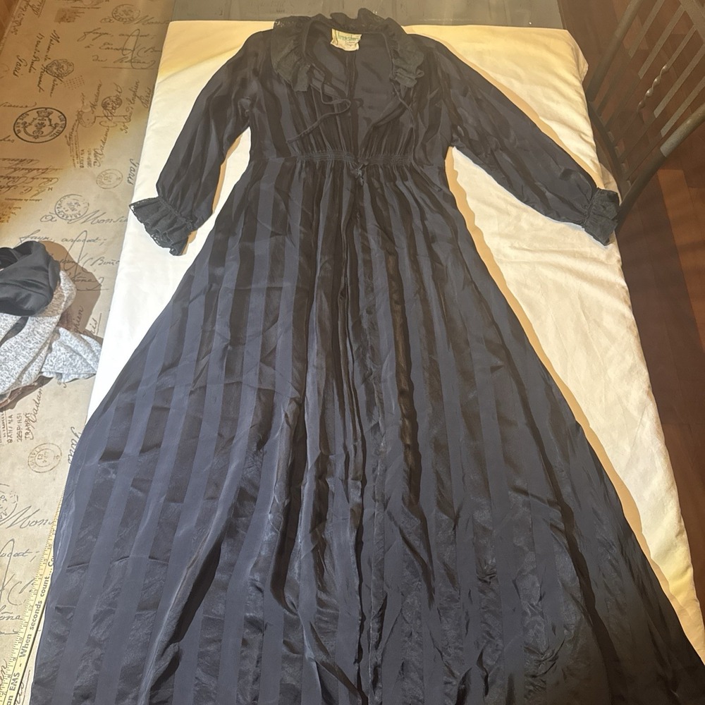 Vtg 40s Shrewsbury Exclusive Original Boho Morning Dress Lounge Robe Open Front